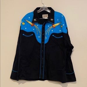 Men's Space Cowboy Embroidered Western Shirt
